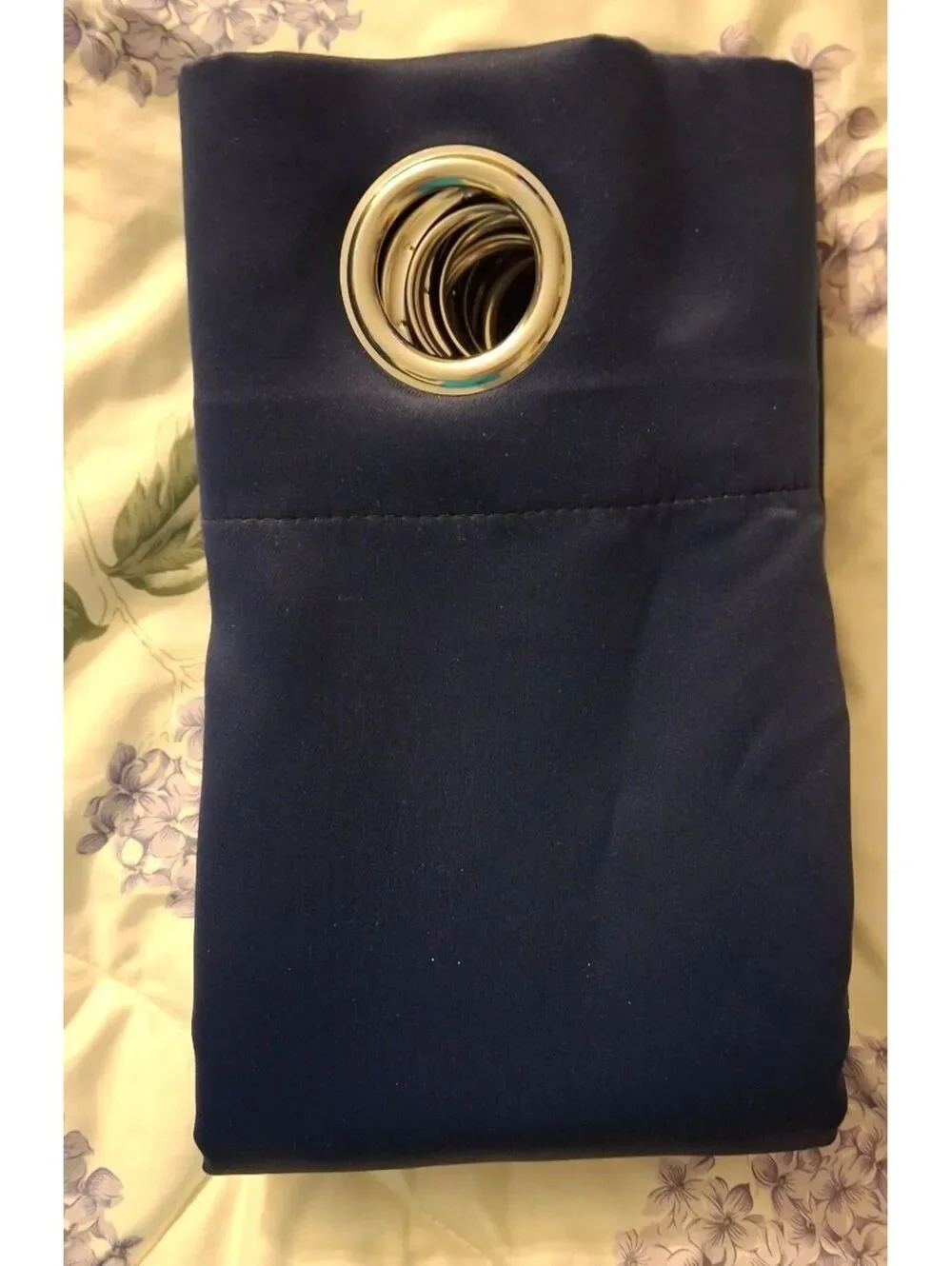 NWT Navy Blue Curtain 2 Panels with Silver Grommets 40x63